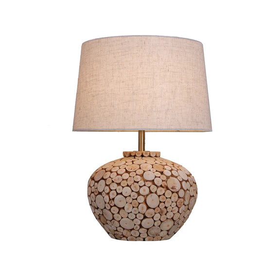 Hallie Table Lamp Timber & Linen - LL-27-0294