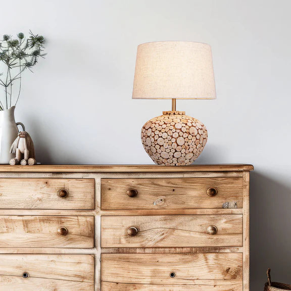 Hallie Table Lamp Timber & Linen - LL-27-0294