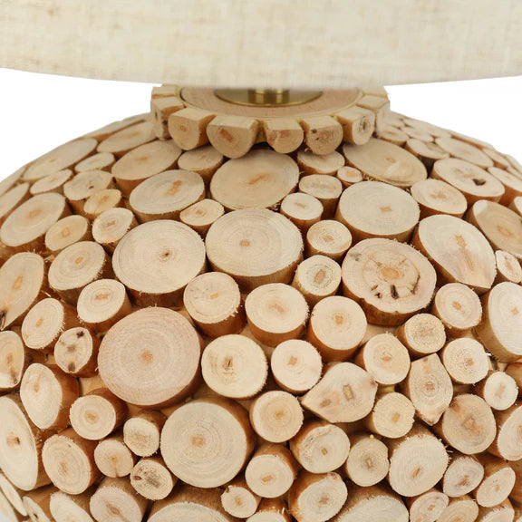 Hallie Table Lamp Timber & Linen - LL-27-0294