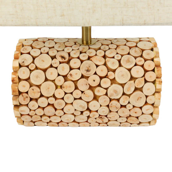 Pippa Table Lamp Timber & Linen - LL-27-0295