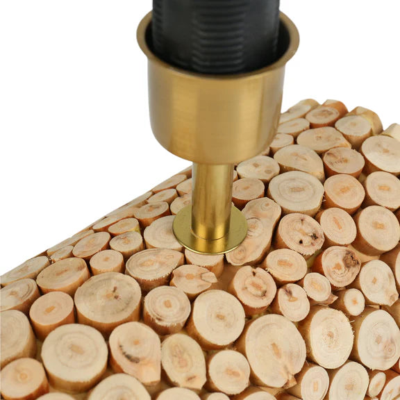 Pippa Table Lamp Timber & Linen - LL-27-0295