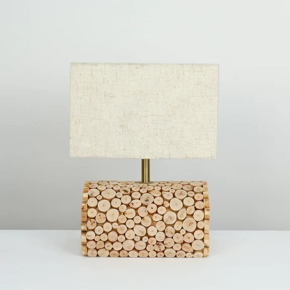 Pippa Table Lamp Timber & Linen - LL-27-0295