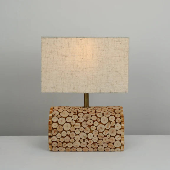 Pippa Table Lamp Timber & Linen - LL-27-0295