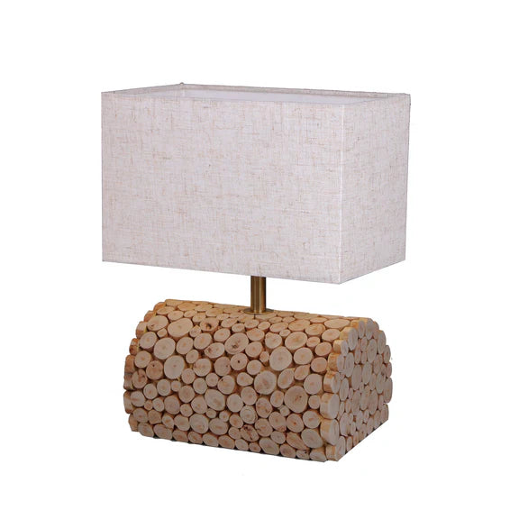 Pippa Table Lamp Timber & Linen - LL-27-0295