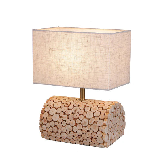 Pippa Table Lamp Timber & Linen - LL-27-0295