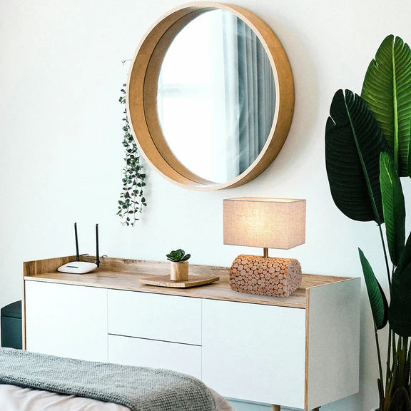 Pippa Table Lamp Timber & Linen - LL-27-0295