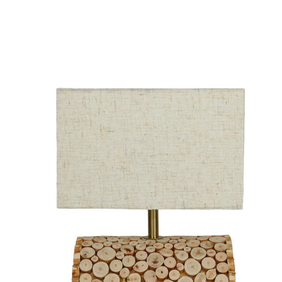 Pippa Table Lamp Timber & Linen - LL-27-0295