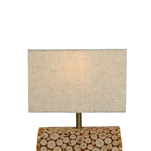 Pippa Table Lamp Timber & Linen - LL-27-0295