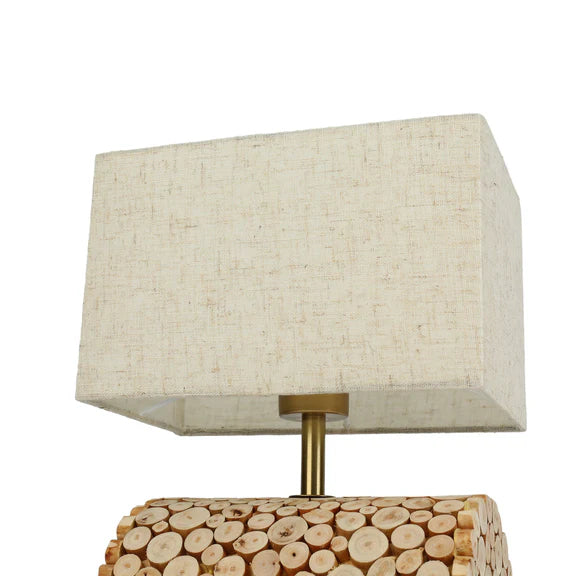 Pippa Table Lamp Timber & Linen - LL-27-0295