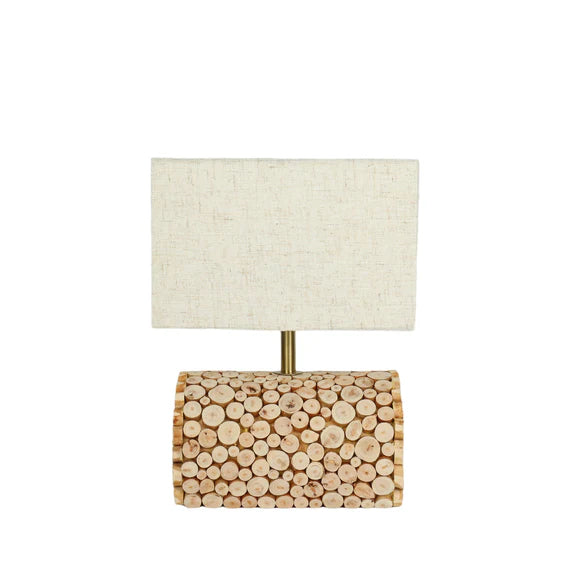 Pippa Table Lamp Timber & Linen - LL-27-0295