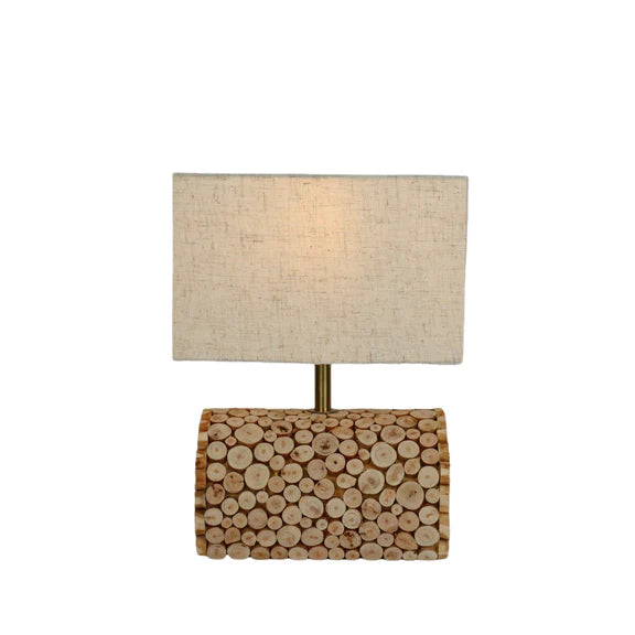 Pippa Table Lamp Timber & Linen - LL-27-0295