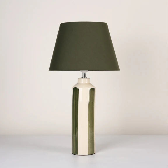 Asha Table Lamp Cream & Green - LL-27-0303GN