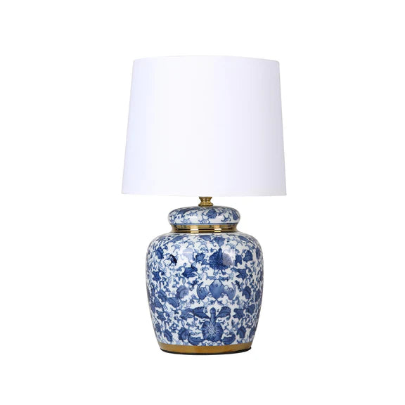 Keziah Table Lamp White & Blue - LL-27-0304