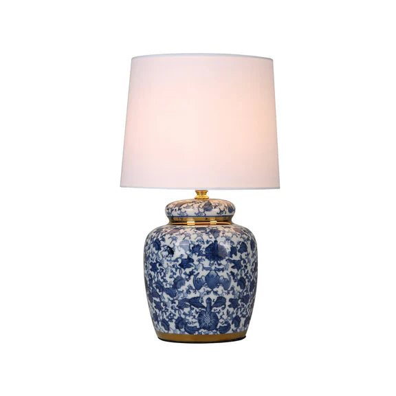 Keziah Table Lamp White & Blue - LL-27-0304