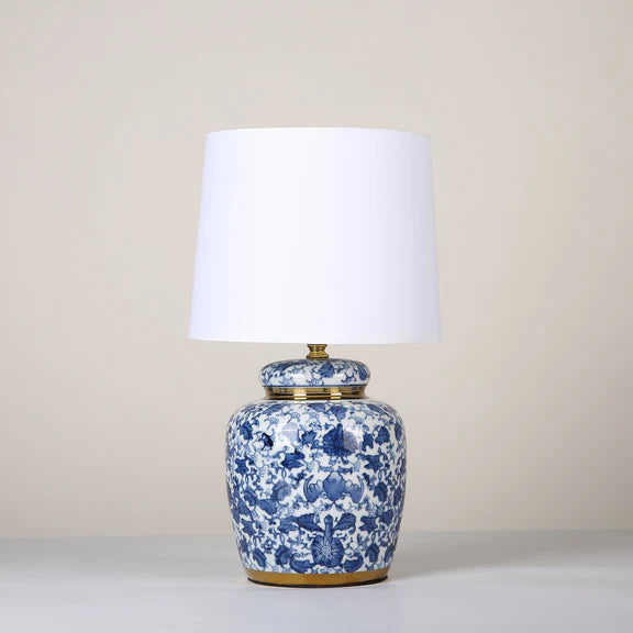 Keziah Table Lamp White & Blue - LL-27-0304