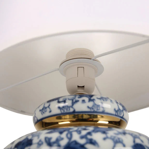 Keziah Table Lamp White & Blue - LL-27-0304