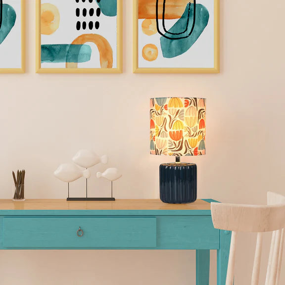 Cyra Table Lamp Blue & Cream - LL-27-0305CR