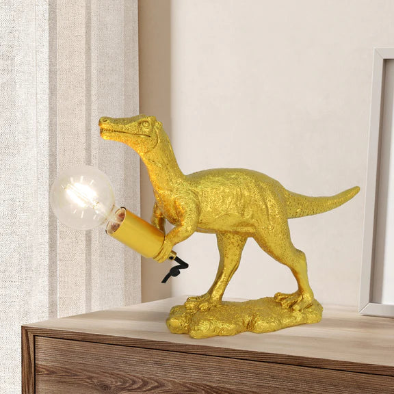 Velociraptor Grip Resin Table Lamp Gold - LL-27-0310