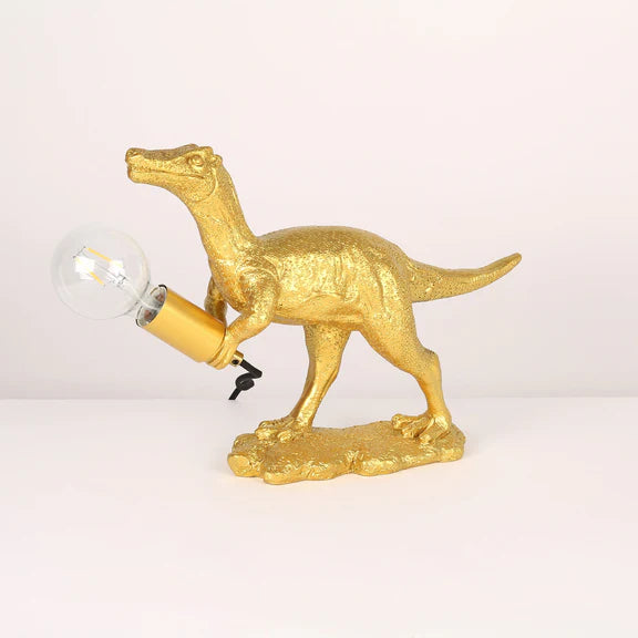 Velociraptor Grip Resin Table Lamp Gold - LL-27-0310