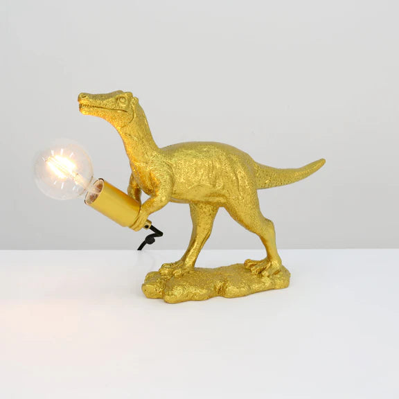Velociraptor Grip Resin Table Lamp Gold - LL-27-0310