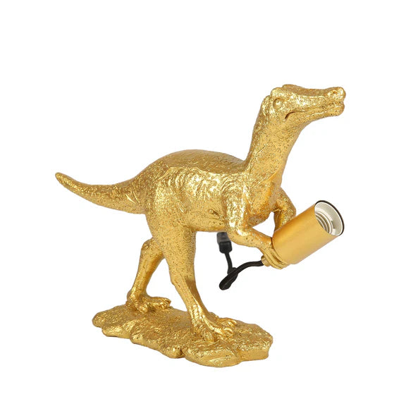 Velociraptor Grip Resin Table Lamp Gold - LL-27-0310