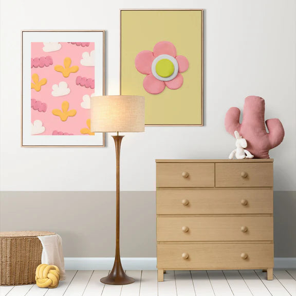 Soraya Floor Lamp Walnut & Natural - LL-27-0311WN