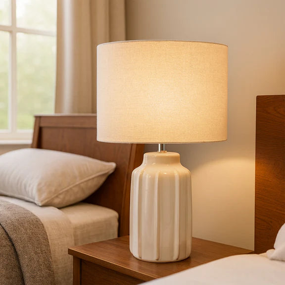 Luna Table Lamp Cream & Linen - LL-27-0319