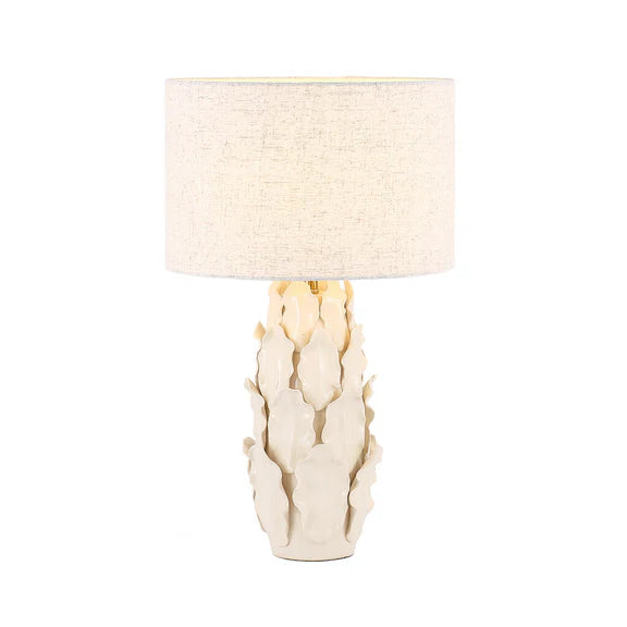 Layered Leaf Table Lamp Ivory & Linen - LL-27-0324