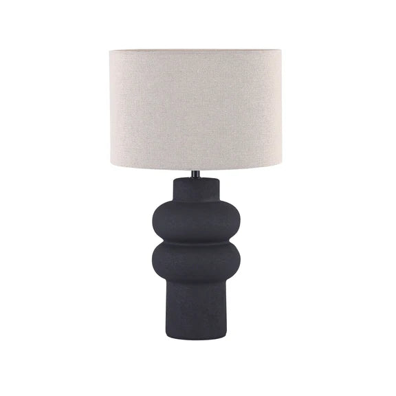 Isadora Table Lamp Matte Black & Linen - LL-27-0325B