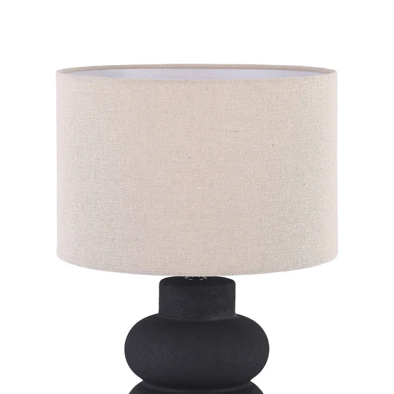 Isadora Table Lamp Matte Black & Linen - LL-27-0325B