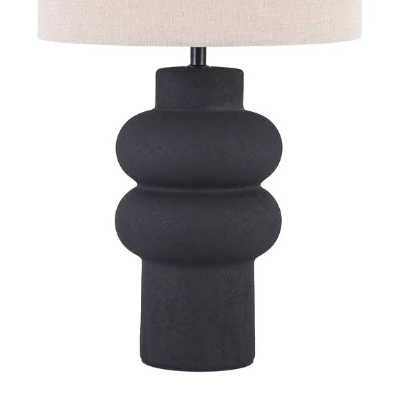 Isadora Table Lamp Matte Black & Linen - LL-27-0325B