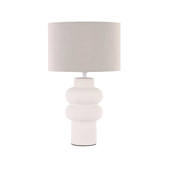 Isadora Table Lamp Matte White & Linen - LL-27-0325W