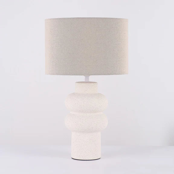 Isadora Table Lamp Matte White & Linen - LL-27-0325W