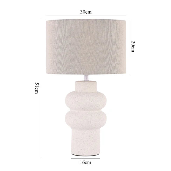 Isadora Table Lamp Matte White & Linen - LL-27-0325W