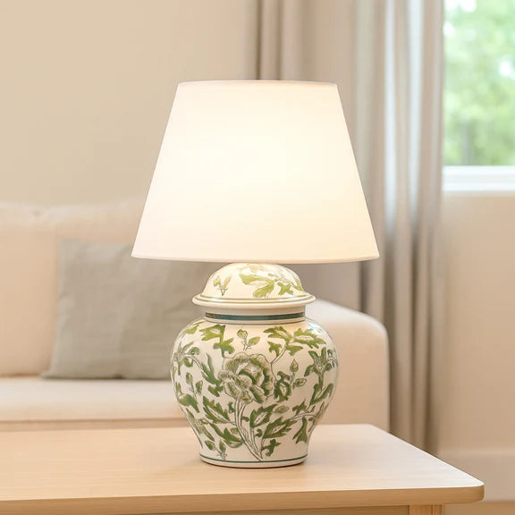 Tove Celadon Table Lamp Green & White - LL-27-0327