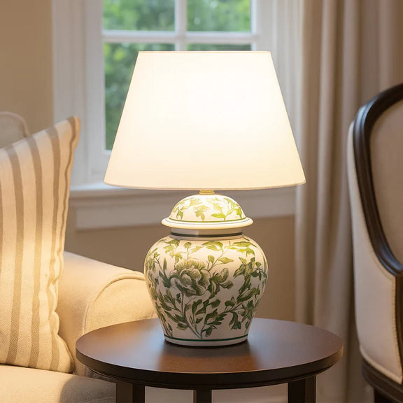 Tove Celadon Table Lamp Green & White - LL-27-0327