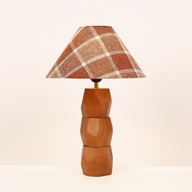 Helena Hand Faceted Plaid Shade Table Lamp Brown - LL-27-0329P
