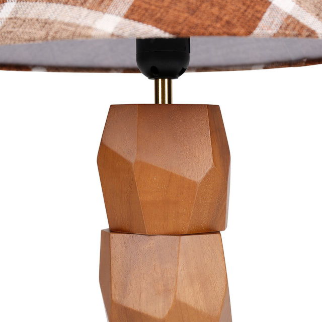 Helena Hand Faceted Plaid Shade Table Lamp Brown - LL-27-0329P