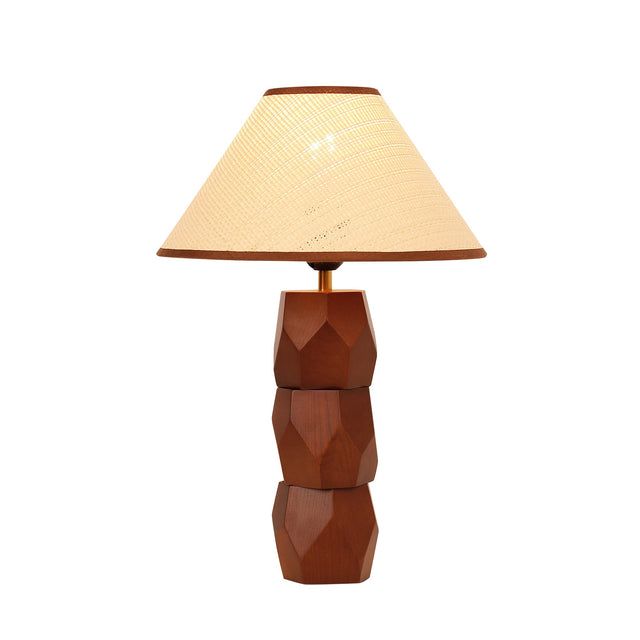 Helena Hand Faceted Woven Shade Table Lamp Brown - LL-27-0329W