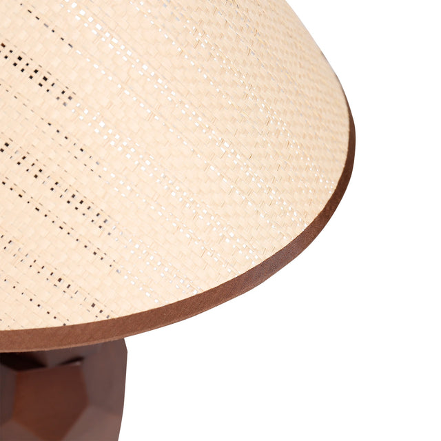 Helena Hand Faceted Woven Shade Table Lamp Brown - LL-27-0329W