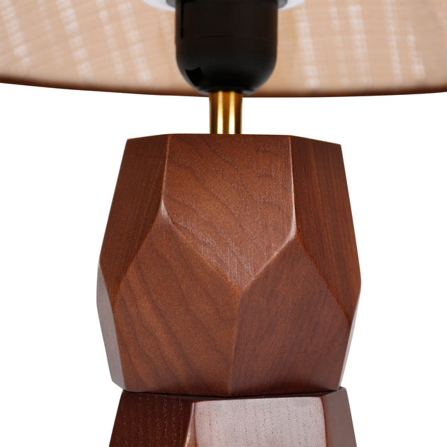 Helena Hand Faceted Woven Shade Table Lamp Brown - LL-27-0329W