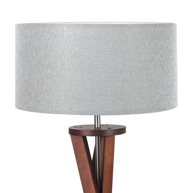 Easel Floor Lamp Walnut & Grey - LL-27-0335