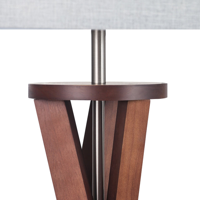 Easel Floor Lamp Walnut & Grey - LL-27-0335