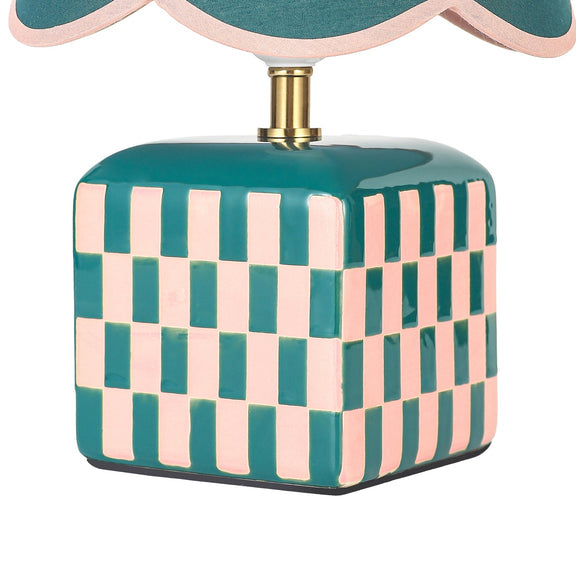 Valentina Table Lamp Dark Green & Pink - LL-27-0336G