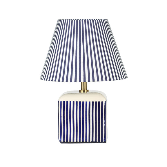 Amaris Table Lamp Cream & Blue Strip - LL-27-0337B