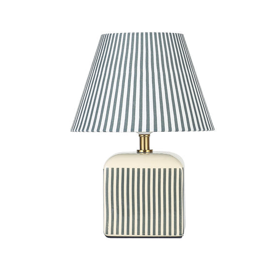 Amaris Table Lamp Cream & Green Strip - LL-27-0337G