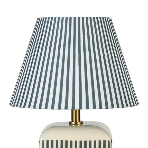 Amaris Table Lamp Cream & Green Strip - LL-27-0337G