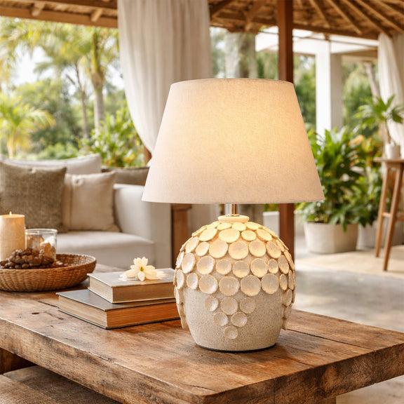 Monica Table Lamp Ivory & Natural - LL-27-0339