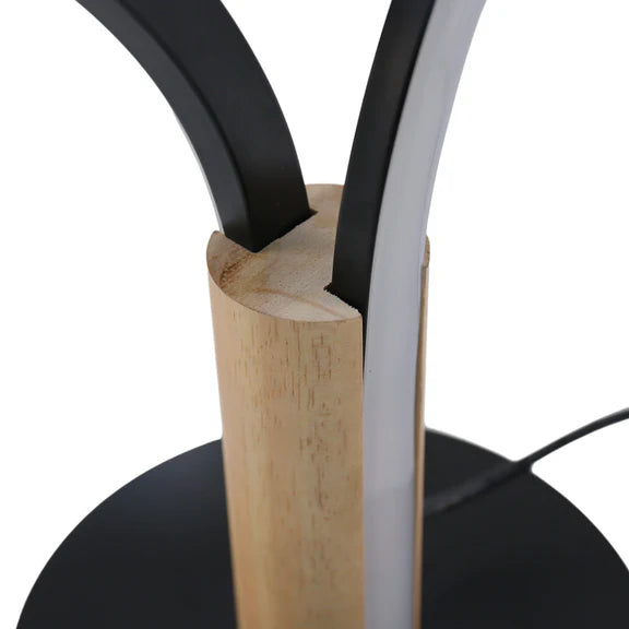 Estelle LED Table Lamp 12W 3000K Matt Black & Wood - LL-LED-27