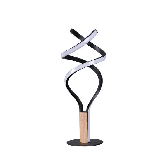 Estelle LED Table Lamp 12W 3000K Matt Black & Wood - LL-LED-27